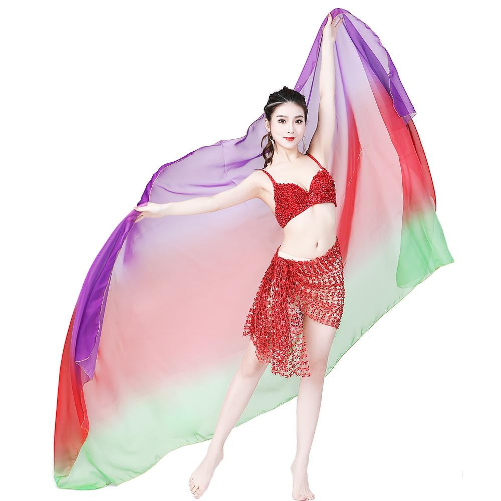 Size Plus Belly Dance Gradient Scarf Hand-thrown Yarn Dance Performance Scarf Shawls