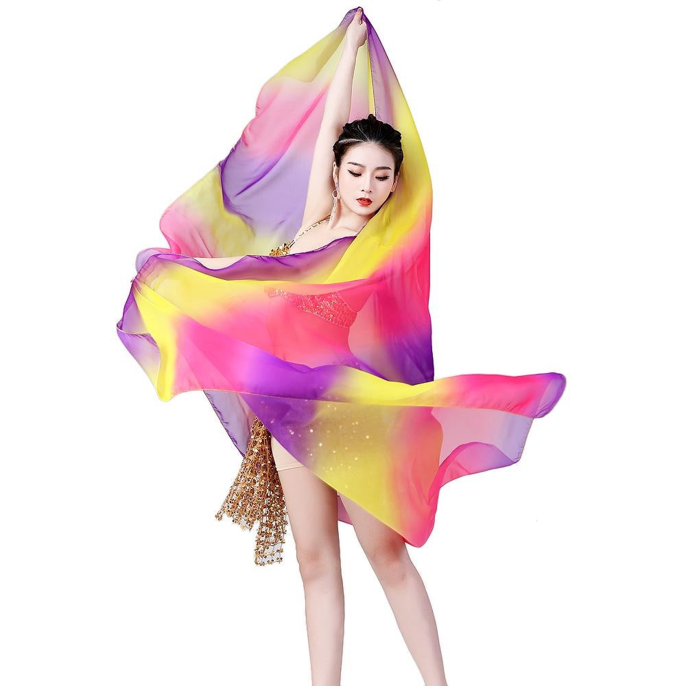 Size Plus Belly Dance Gradient Scarf Hand-thrown Yarn Dance Performance Scarf Shawls