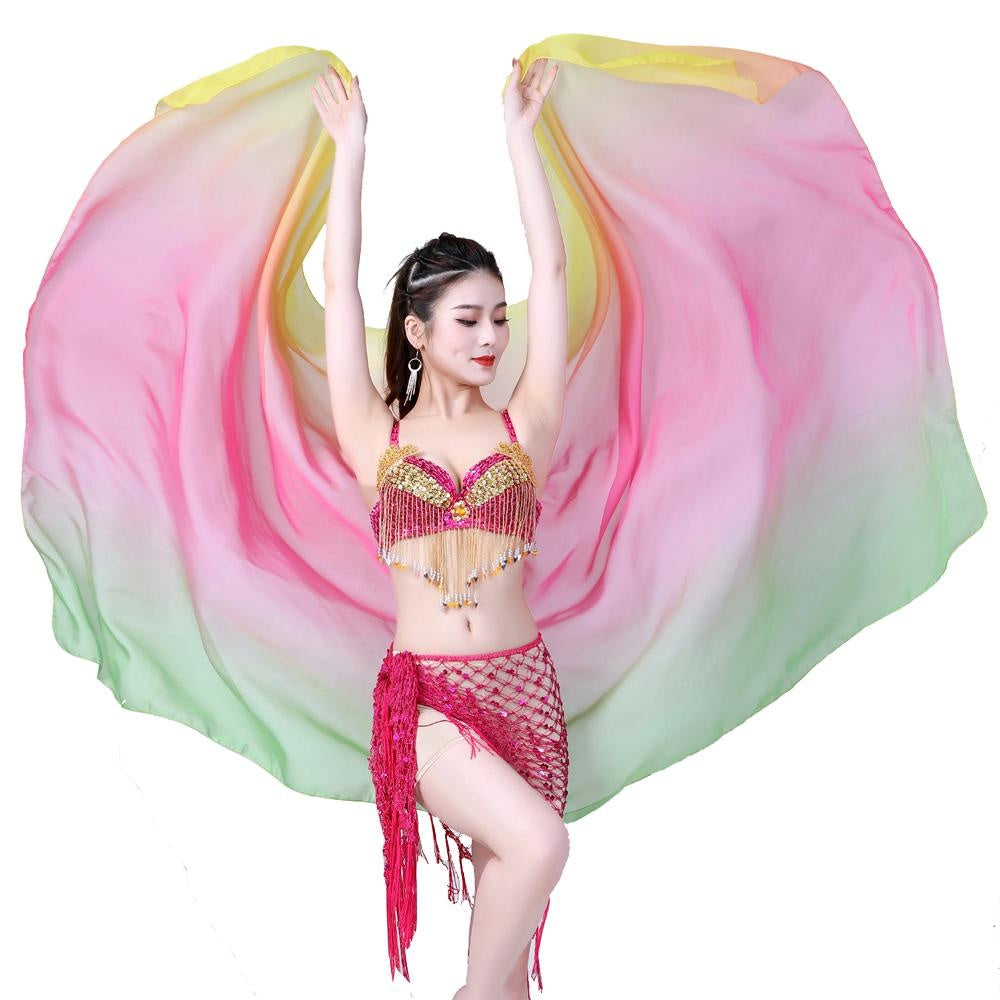 Size Plus Belly Dance Gradient Scarf Hand-thrown Yarn Dance Performance Scarf Shawls