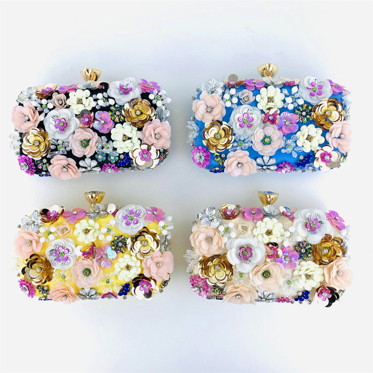 New Arrivals Fashion Evening Bags Handmade Flower Beaded Bags Banquet Wedding Party Bags Women Evening Clutch Women Purse