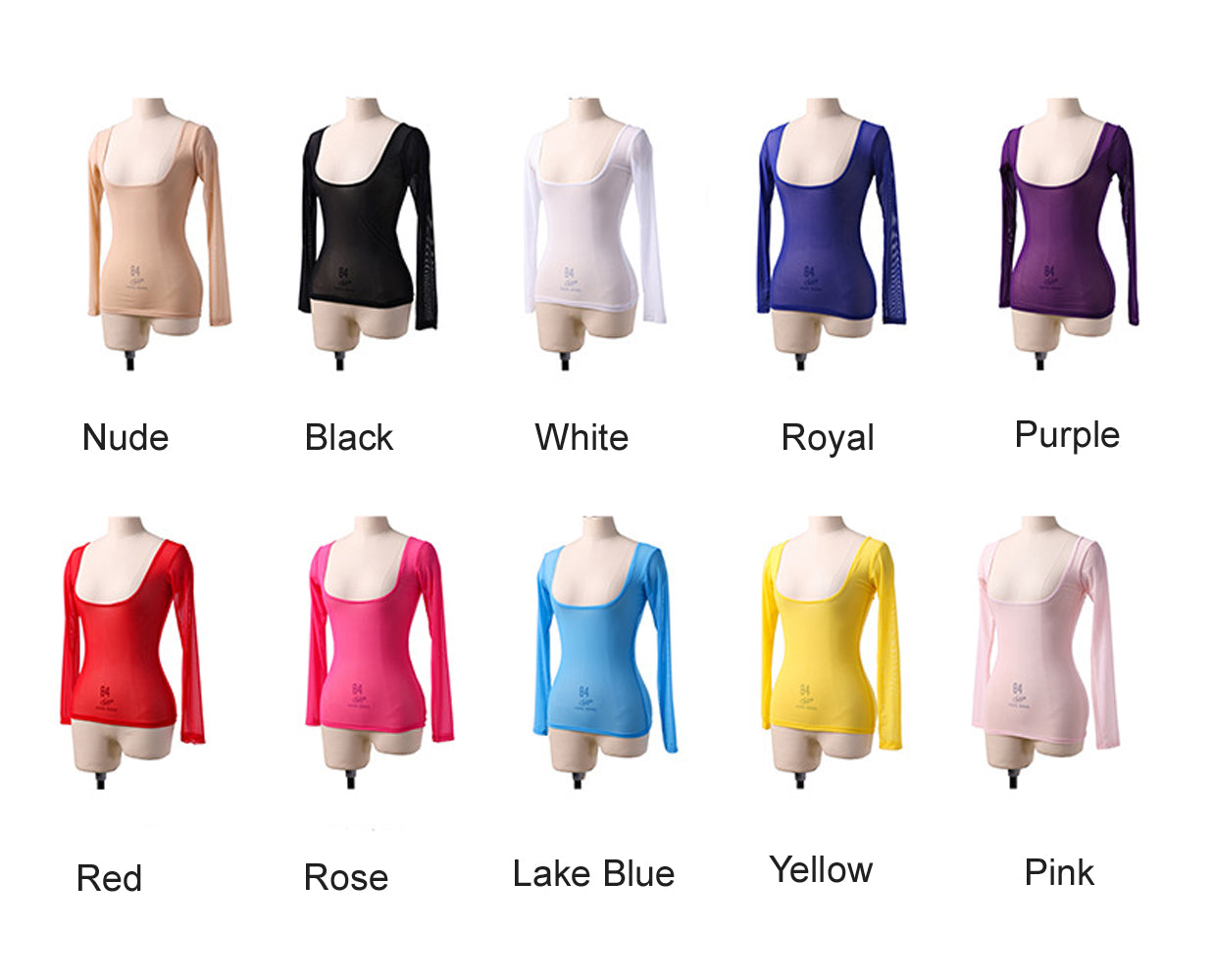 Long/Short Sleeve Bodycon Gauze Top  Sheer Pure Mesh T Shirts Sexy Adult Bellydance Costumes Carnival Outfit Open Bust Leotard