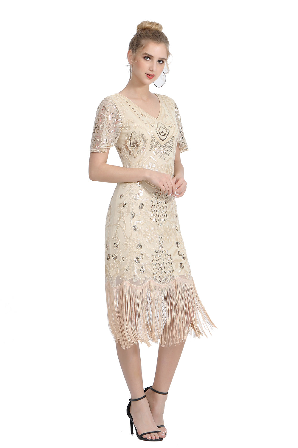 Sequin Fringe Skirt Dress 1920s Retro Fringe Skirt Party Banquet Dress Festival Evening Dress