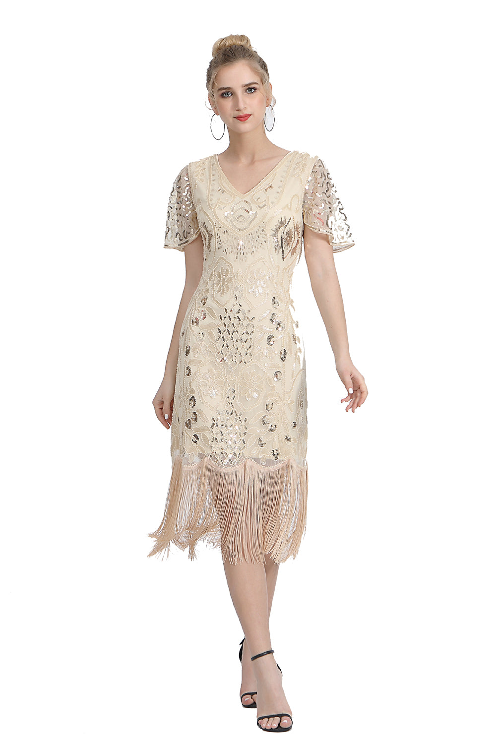 Sequin Fringe Skirt Dress 1920s Retro Fringe Skirt Party Banquet Dress Festival Evening Dress