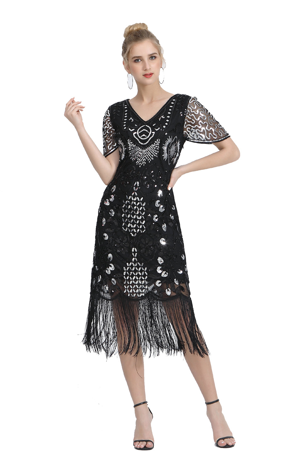 Sequin Fringe Skirt Dress 1920s Retro Fringe Skirt Party Banquet Dress Festival Evening Dress