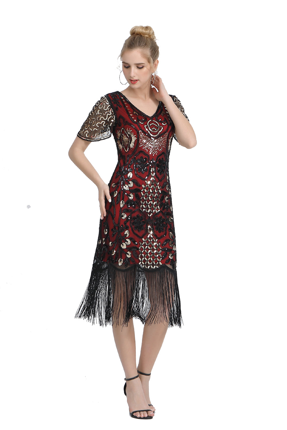 Sequin Fringe Skirt Dress 1920s Retro Fringe Skirt Party Banquet Dress Festival Evening Dress