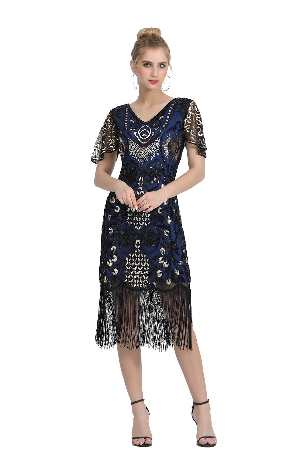 Sequin Fringe Skirt Dress 1920s Retro Fringe Skirt Party Banquet Dress Festival Evening Dress