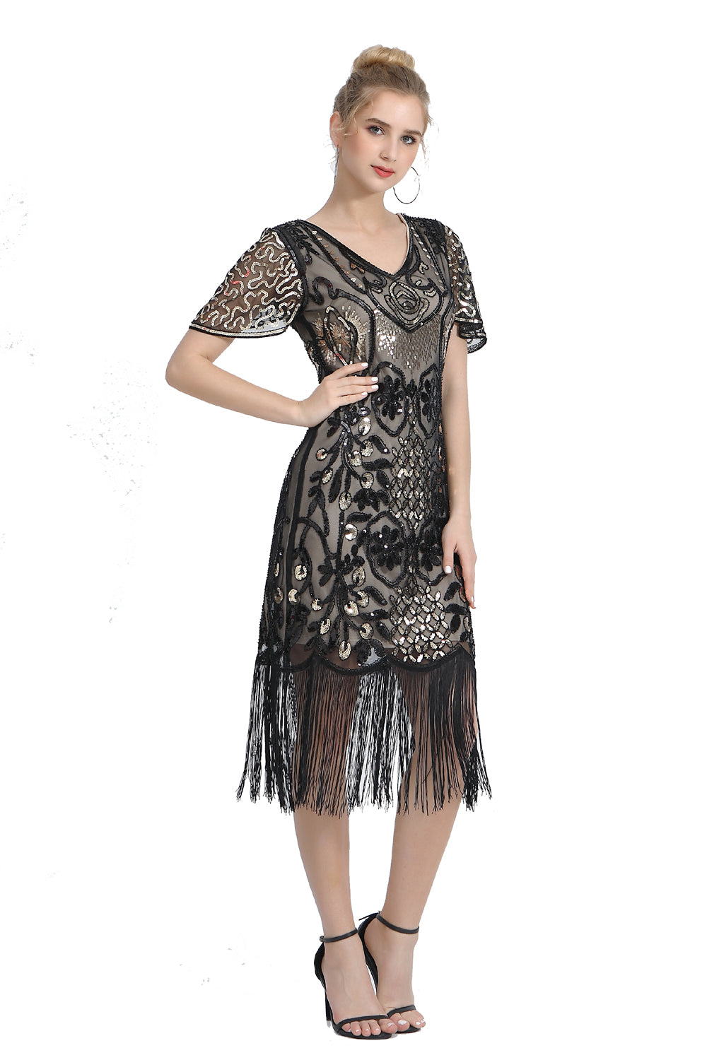 Sequin Fringe Skirt Dress 1920s Retro Fringe Skirt Party Banquet Dress Festival Evening Dress