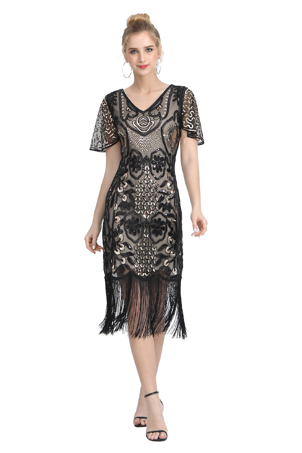 Sequin Fringe Skirt Dress 1920s Retro Fringe Skirt Party Banquet Dress Festival Evening Dress