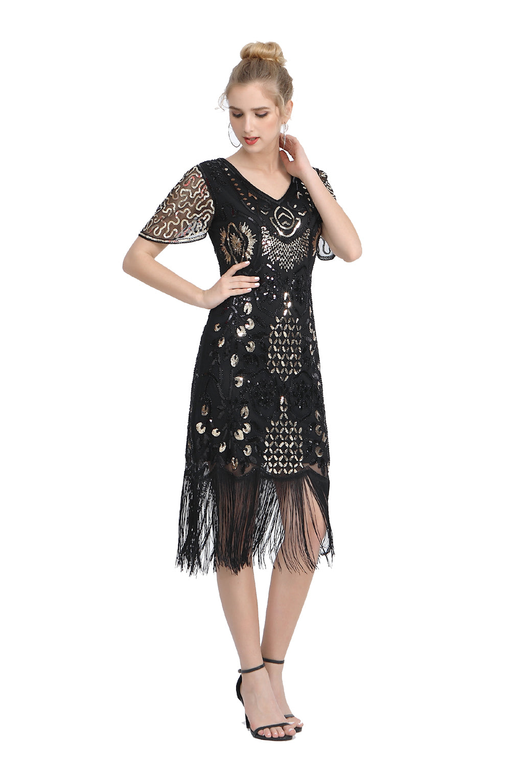 Sequin Fringe Skirt Dress 1920s Retro Fringe Skirt Party Banquet Dress Festival Evening Dress