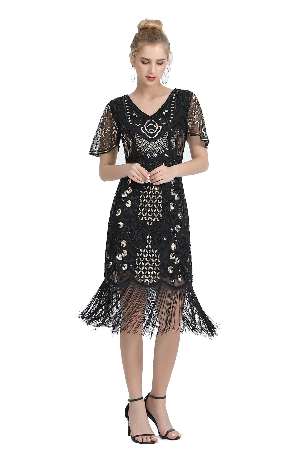 Robe jupe à franges à paillettes, jupe à franges rétro des années 1920, robe de banquet, robe de soirée de festival