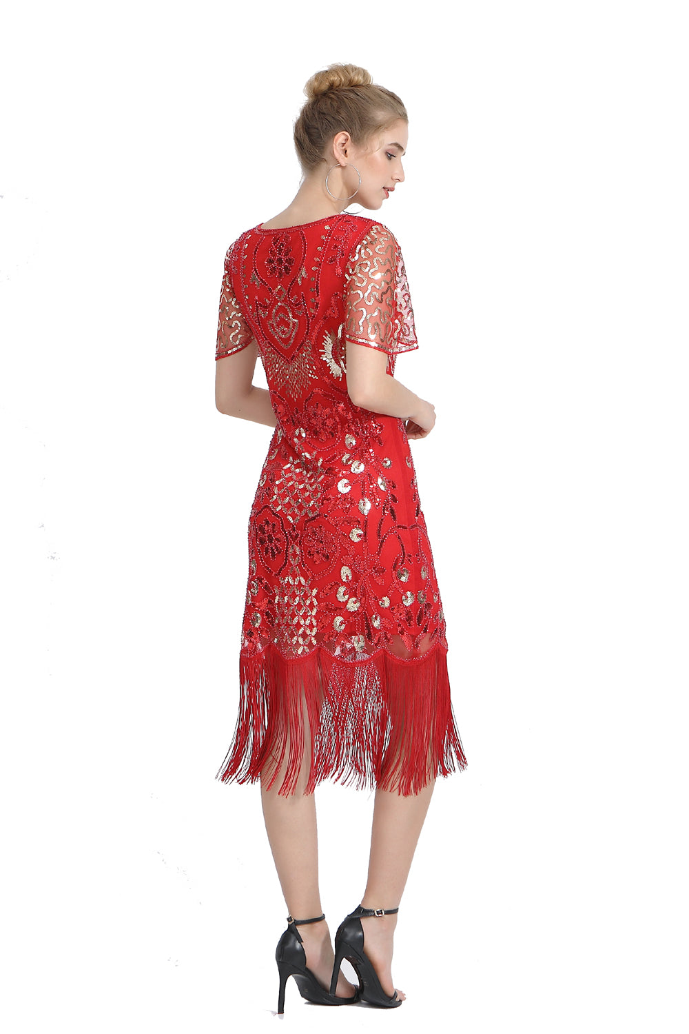 Sequin Fringe Skirt Dress 1920s Retro Fringe Skirt Party Banquet Dress Festival Evening Dress