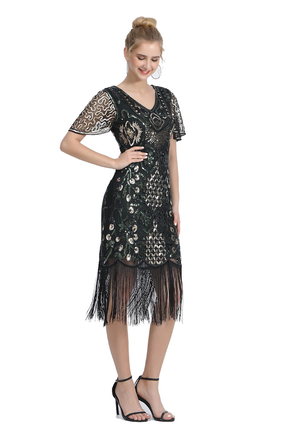 Sequin Fringe Skirt Dress 1920s Retro Fringe Skirt Party Banquet Dress Festival Evening Dress