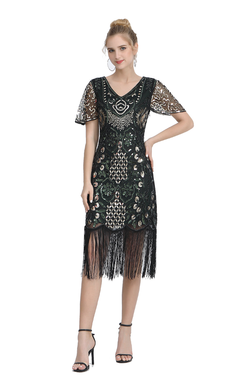 Sequin Fringe Skirt Dress 1920s Retro Fringe Skirt Party Banquet Dress Festival Evening Dress