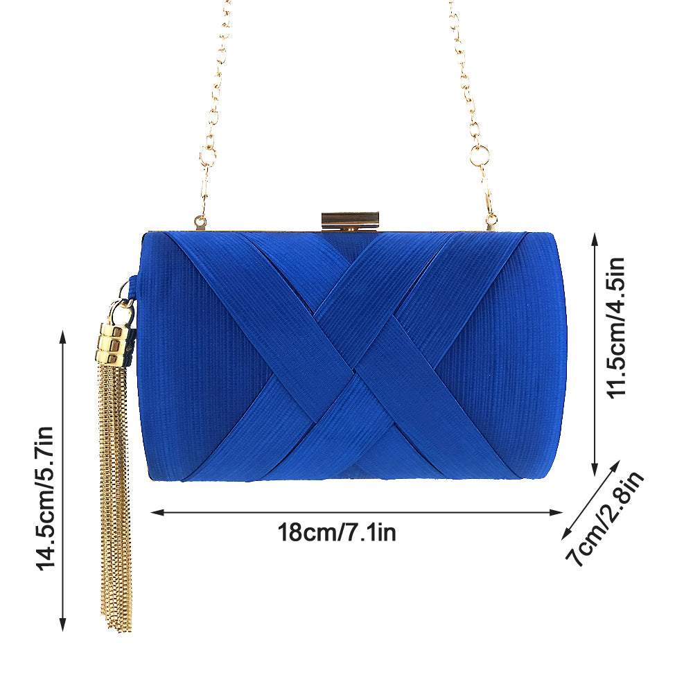 New Arrivals Handheld Women's Evening Clutch Bags Silk Satin Party Handbags Bridal Wedding Purses with Tassel Pendant Evening Clutch Bags