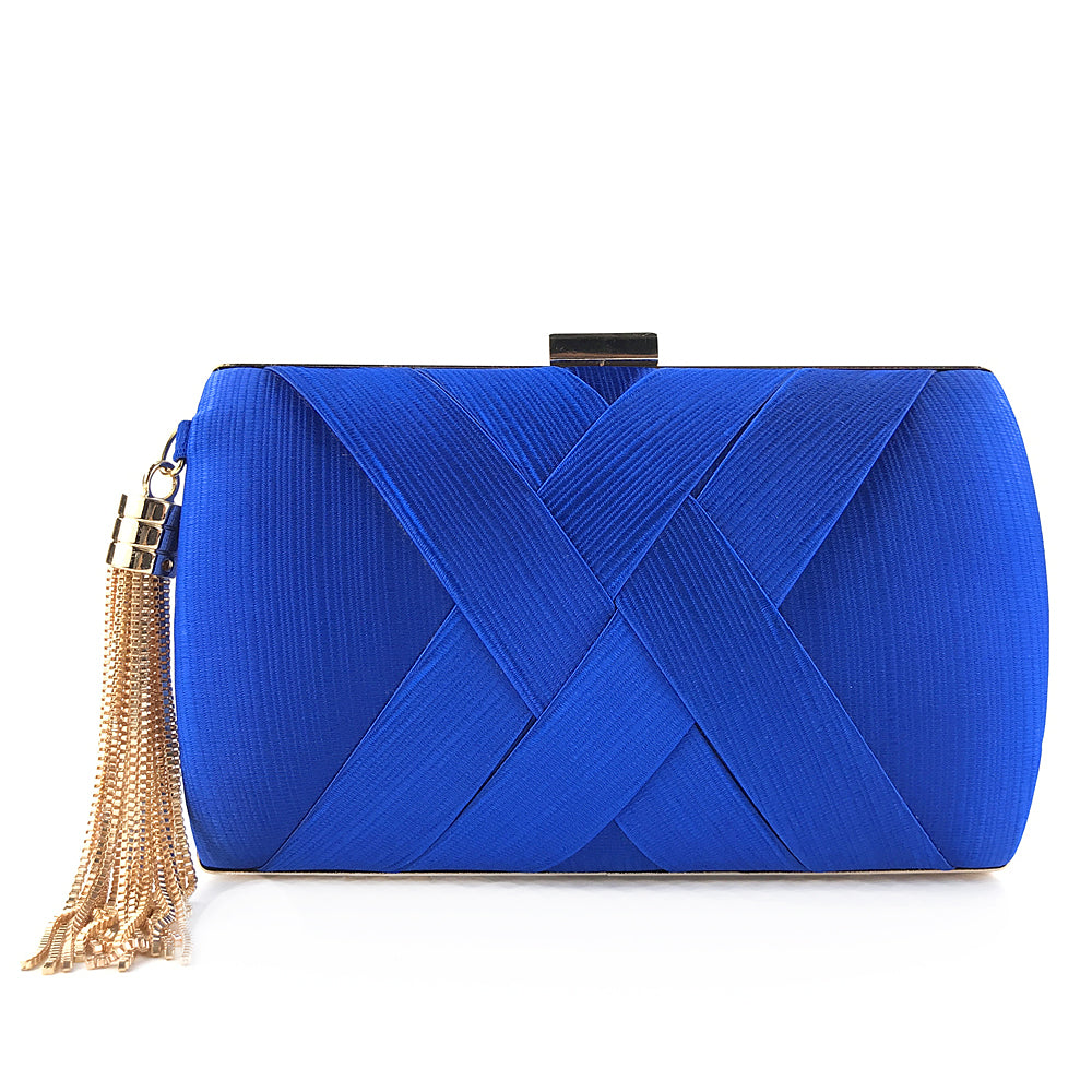 New Arrivals Handheld Women's Evening Clutch Bags Silk Satin Party Handbags Bridal Wedding Purses with Tassel Pendant Evening Clutch Bags