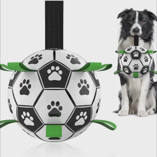 New Arrivals Soccer Ball with Straps, Interactive Puppy Toys for Tug of War, Birthday Gifts, Durable Water Toy for dog