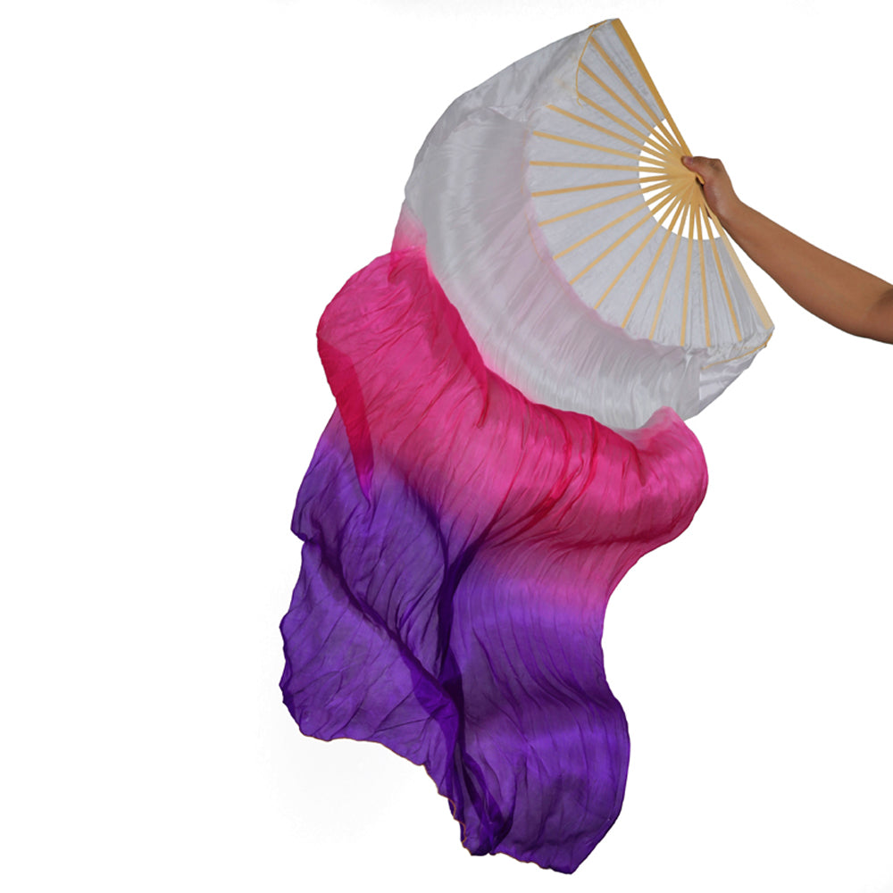 Nouveautés 180x90 cm 18 couleurs 100% vraie soie chinois danse du ventre ventilateur voile fait à la main ventilateurs de danse du ventre