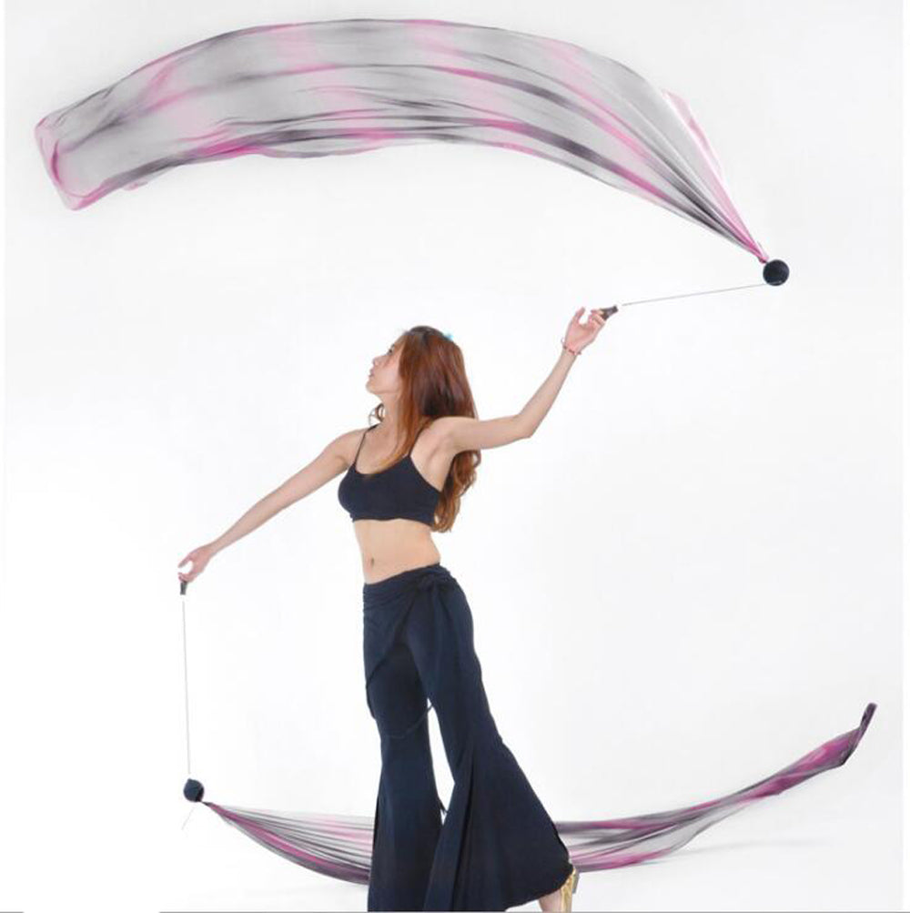 Poi Ball with Silk Veils Belly Dance Poi Streamer Throw Ball for Haka Dance and Polynesian Dance