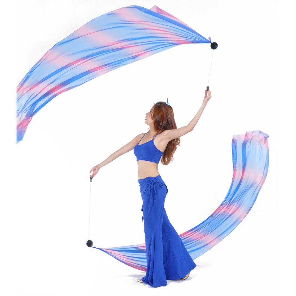 Poi Ball with Silk Veils Belly Dance Poi Streamer Throw Ball for Haka Dance and Polynesian Dance