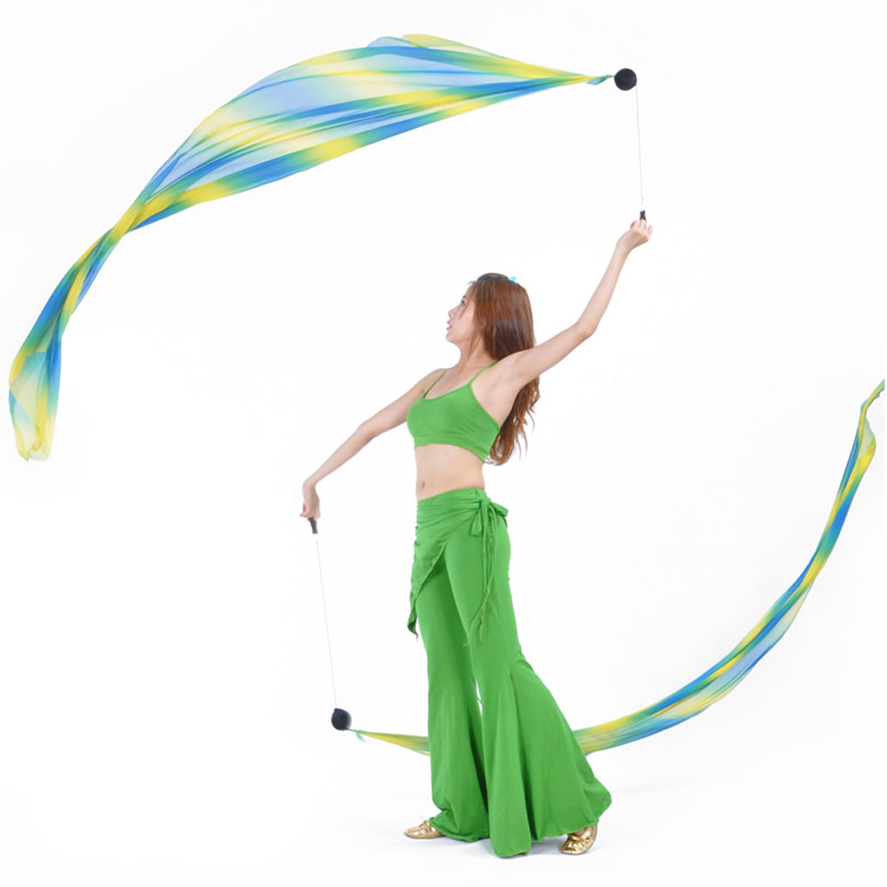 Poi Ball with Silk Veils Belly Dance Poi Streamer Throw Ball for Haka Dance and Polynesian Dance