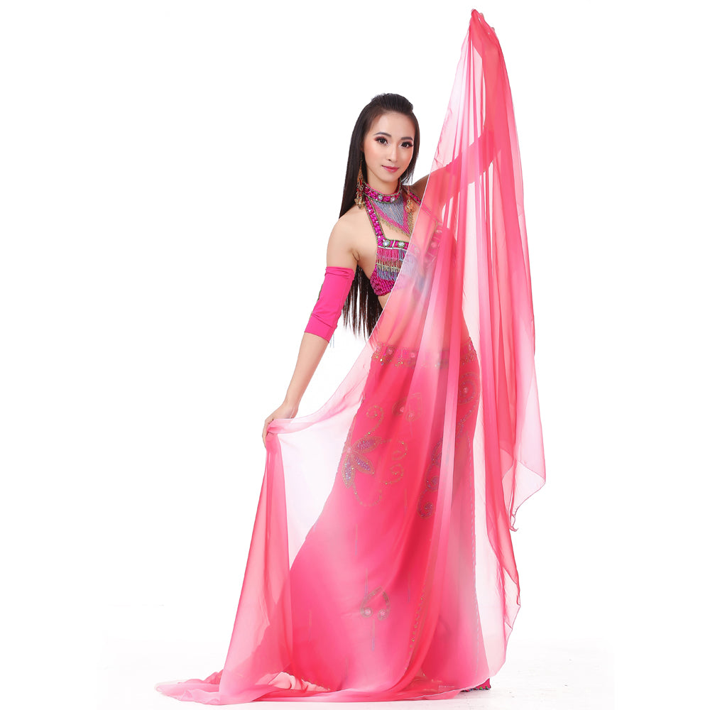 New Arrivals Lightweight Imitated Silk Stunning Handmade Hand Scarf Belly Dance Scarf Belly Dance Veil