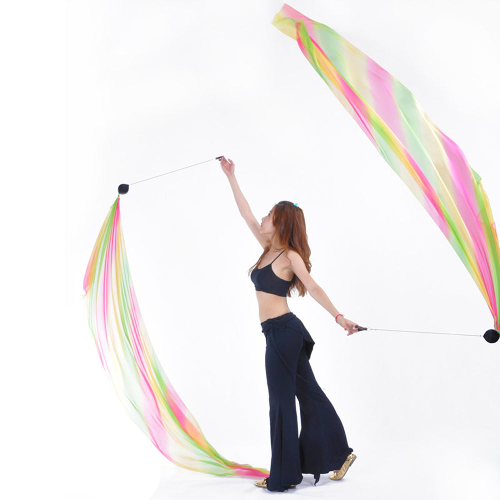 Nouveautés Poi Ball avec voiles de soie danse du ventre Poi Streamer lancer balle pour la danse Haka et la danse polynésienne