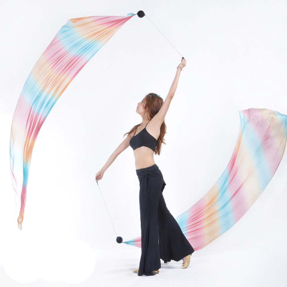 New Arrivals Poi Ball with Silk Veils Belly Dance Poi Streamer Throw Ball for Haka Dance and Polynesian Dance