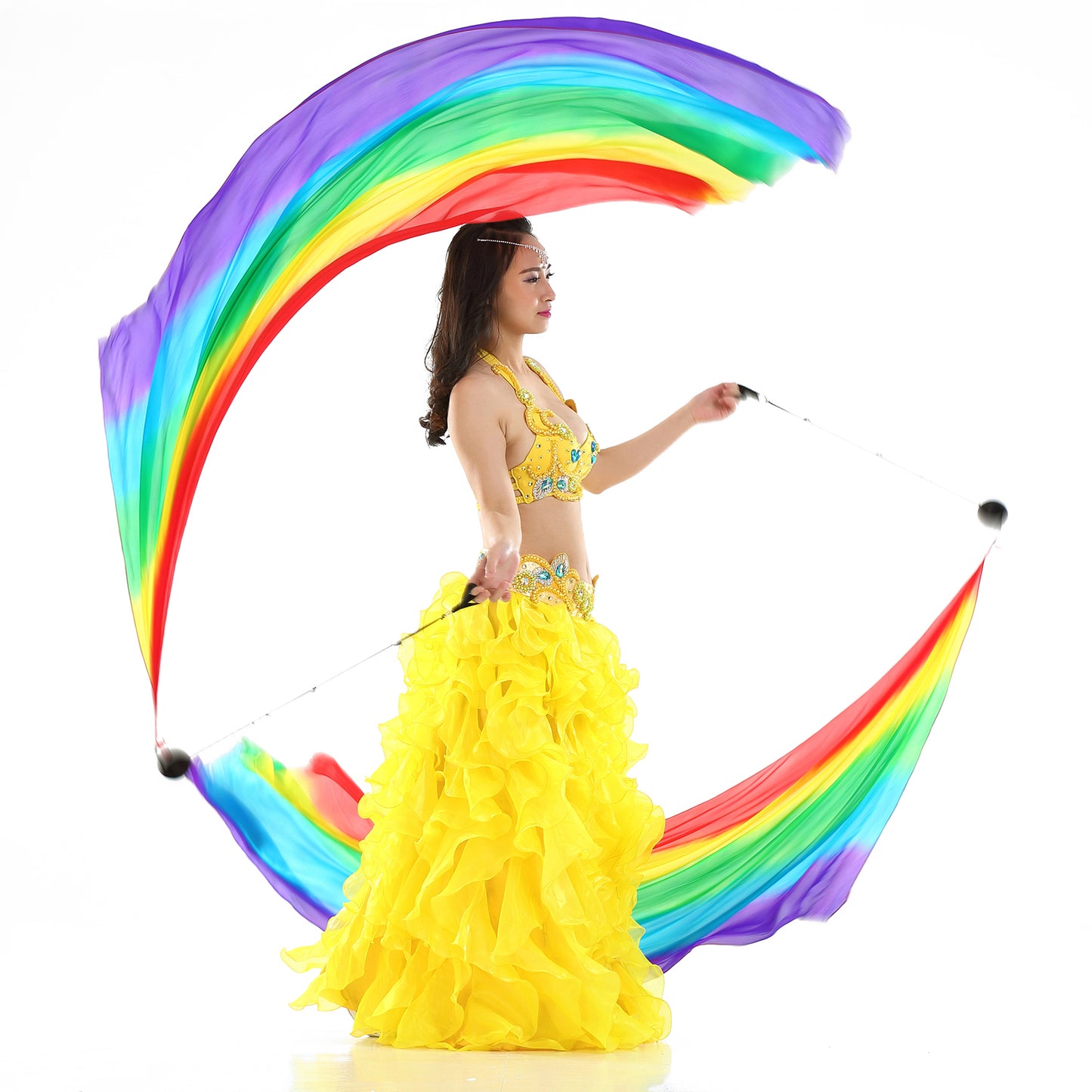 Poi Ball with Silk Veils Belly Dance Poi Streamer Throw Ball for Haka Dance and Polynesian Dance