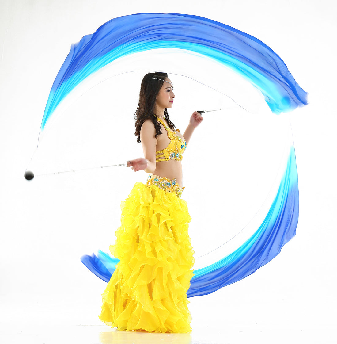 Poi Ball with Silk Veils Belly Dance Poi Streamer Throw Ball for Haka Dance and Polynesian Dance