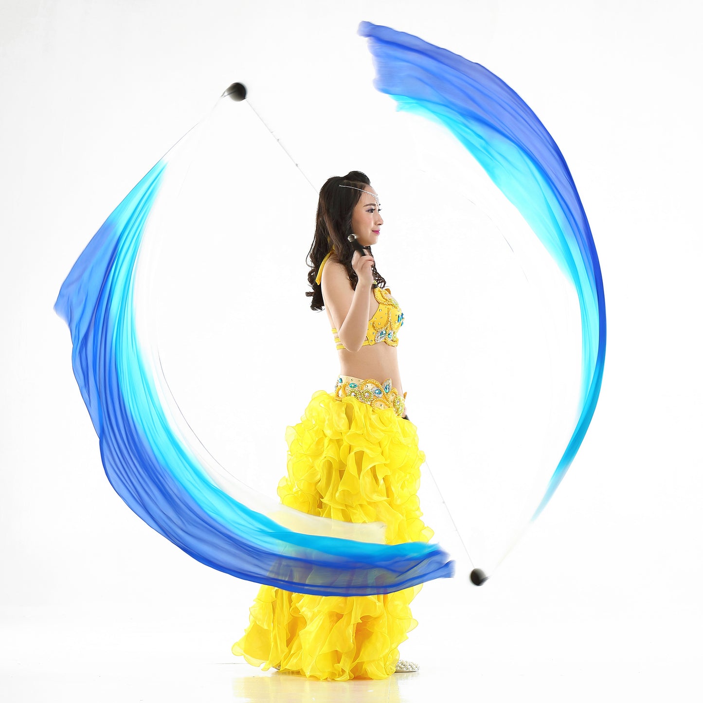 Poi Ball with Silk Veils Belly Dance Poi Streamer Throw Ball for Haka Dance and Polynesian Dance