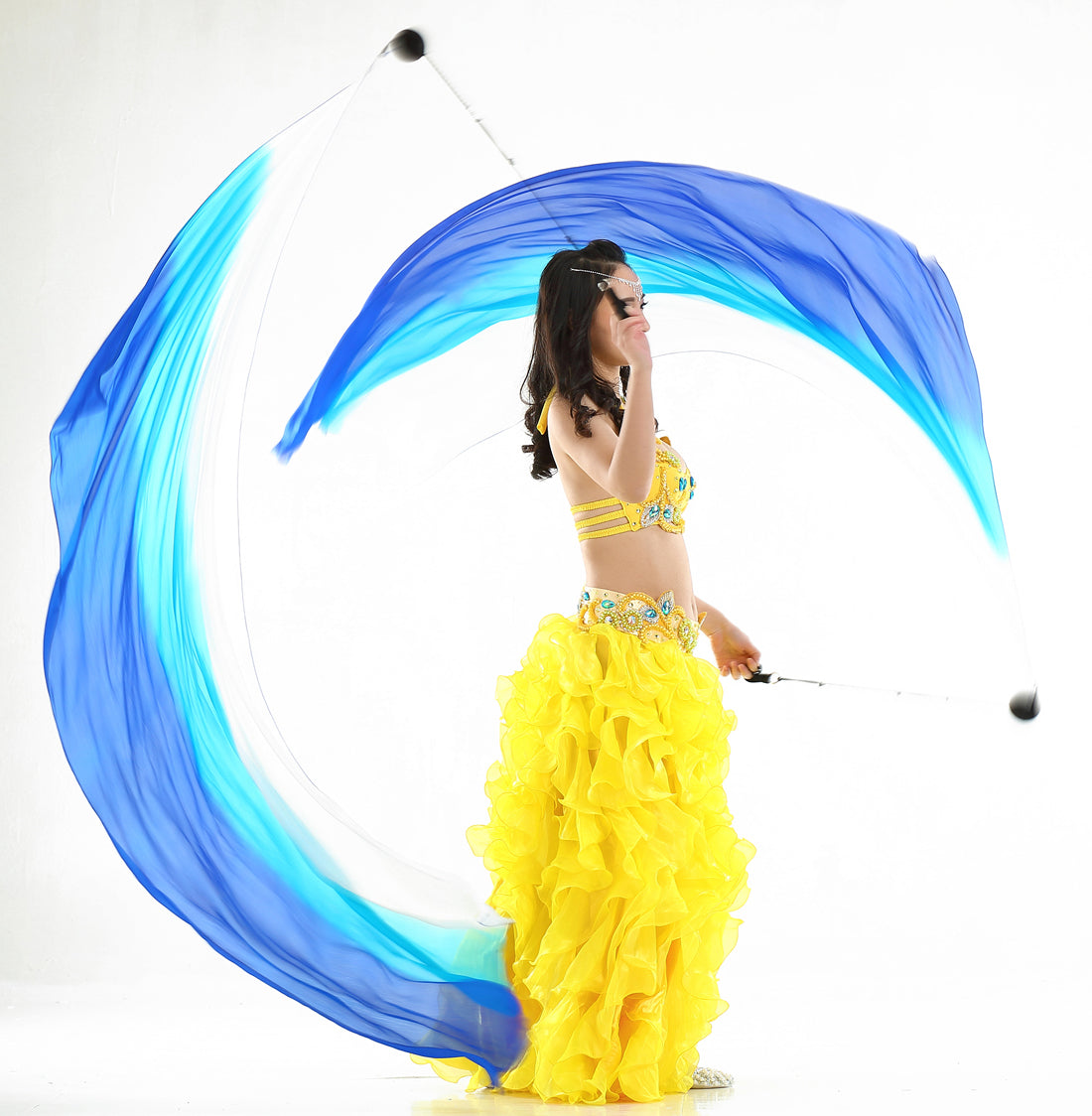 Poi Ball with Silk Veils Belly Dance Poi Streamer Throw Ball for Haka Dance and Polynesian Dance