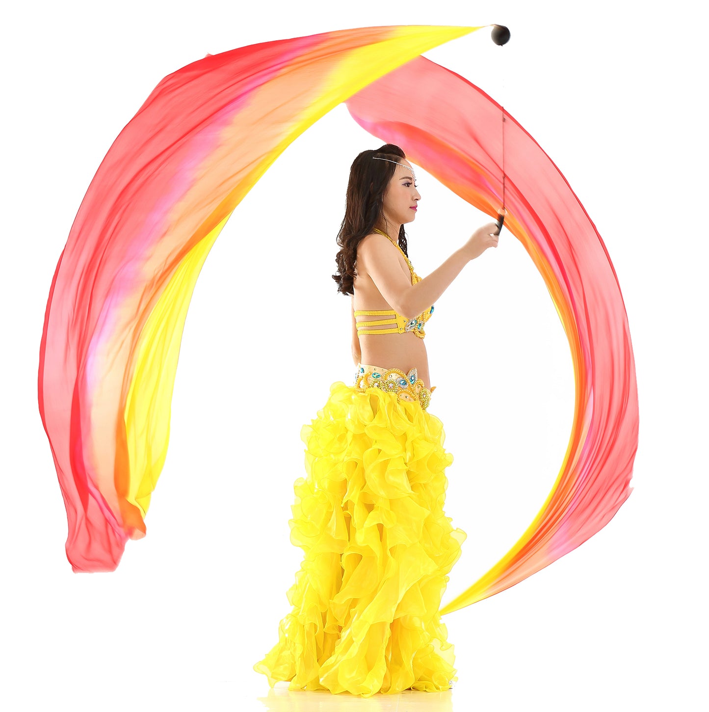 Poi Ball with Silk Veils Belly Dance Poi Streamer Throw Ball for Haka Dance and Polynesian Dance