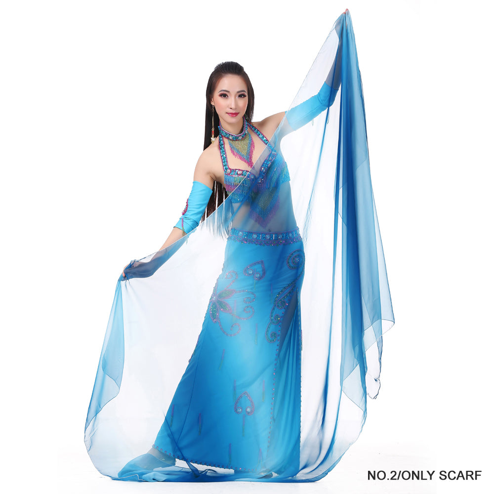 New Arrivals Lightweight Imitated Silk Stunning Handmade Hand Scarf Belly Dance Scarf Belly Dance Veil