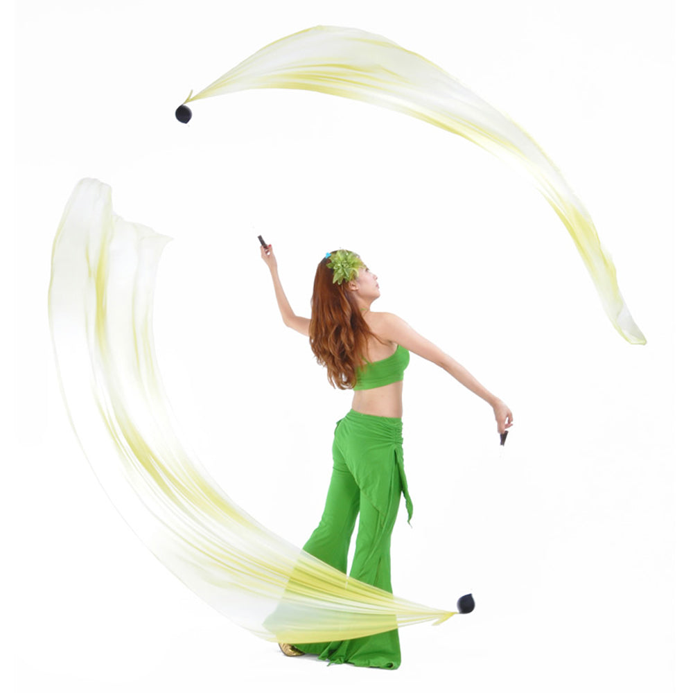 Poi Ball with Silk Veils Belly Dance Poi Streamer Throw Ball for Haka Dance and Polynesian Dance