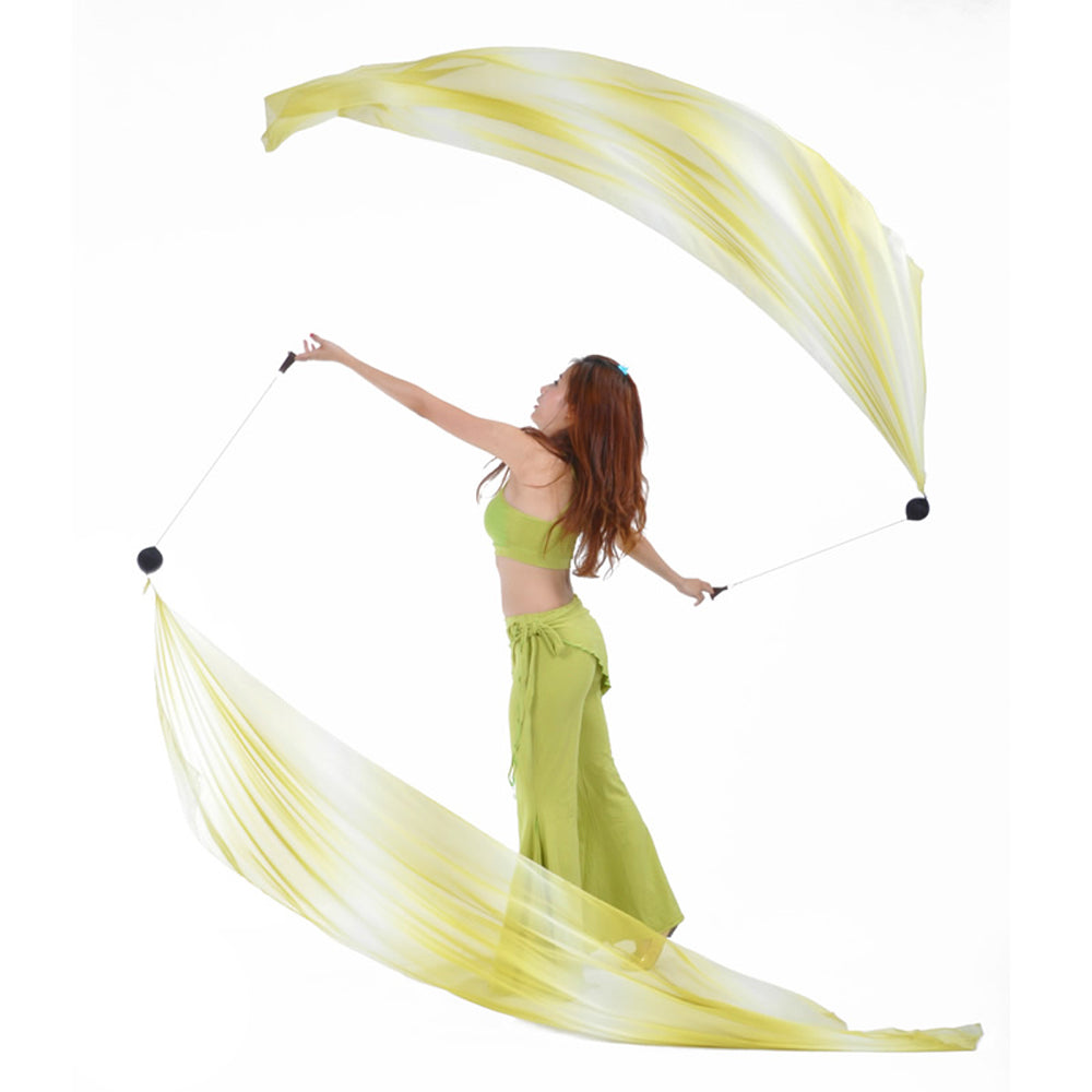 Poi Ball with Silk Veils Belly Dance Poi Streamer Throw Ball for Haka Dance and Polynesian Dance