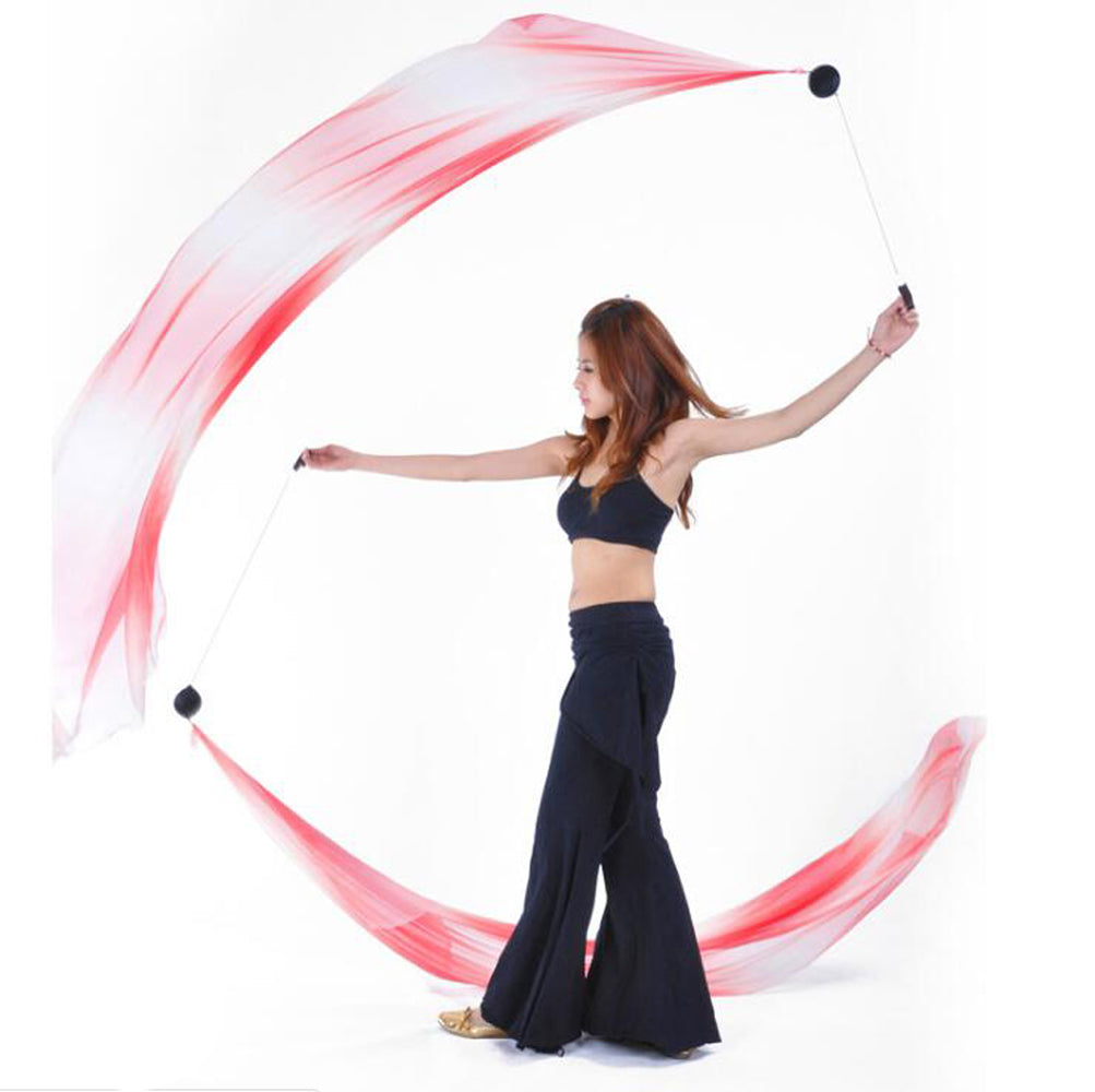 Poi Ball with Silk Veils Belly Dance Poi Streamer Throw Ball for Haka Dance and Polynesian Dance