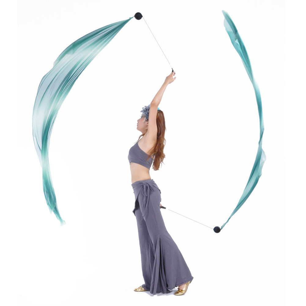 Poi Ball with Silk Veils Belly Dance Poi Streamer Throw Ball for Haka Dance and Polynesian Dance