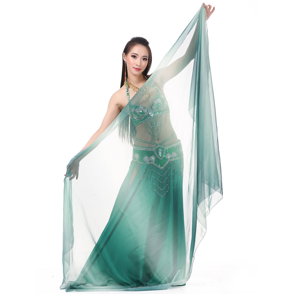 New Arrivals Lightweight Imitated Silk Stunning Handmade Hand Scarf Belly Dance Scarf Belly Dance Veil