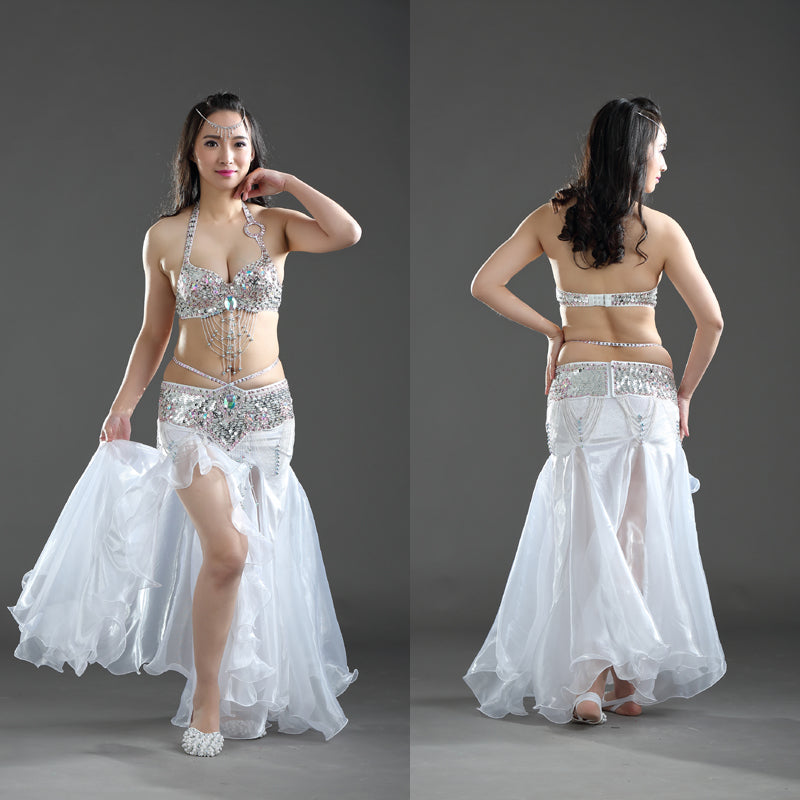 New Arrivals Belly Dance Costumes with Flannel Rose Skirt Belly Dance Dress 1 Set