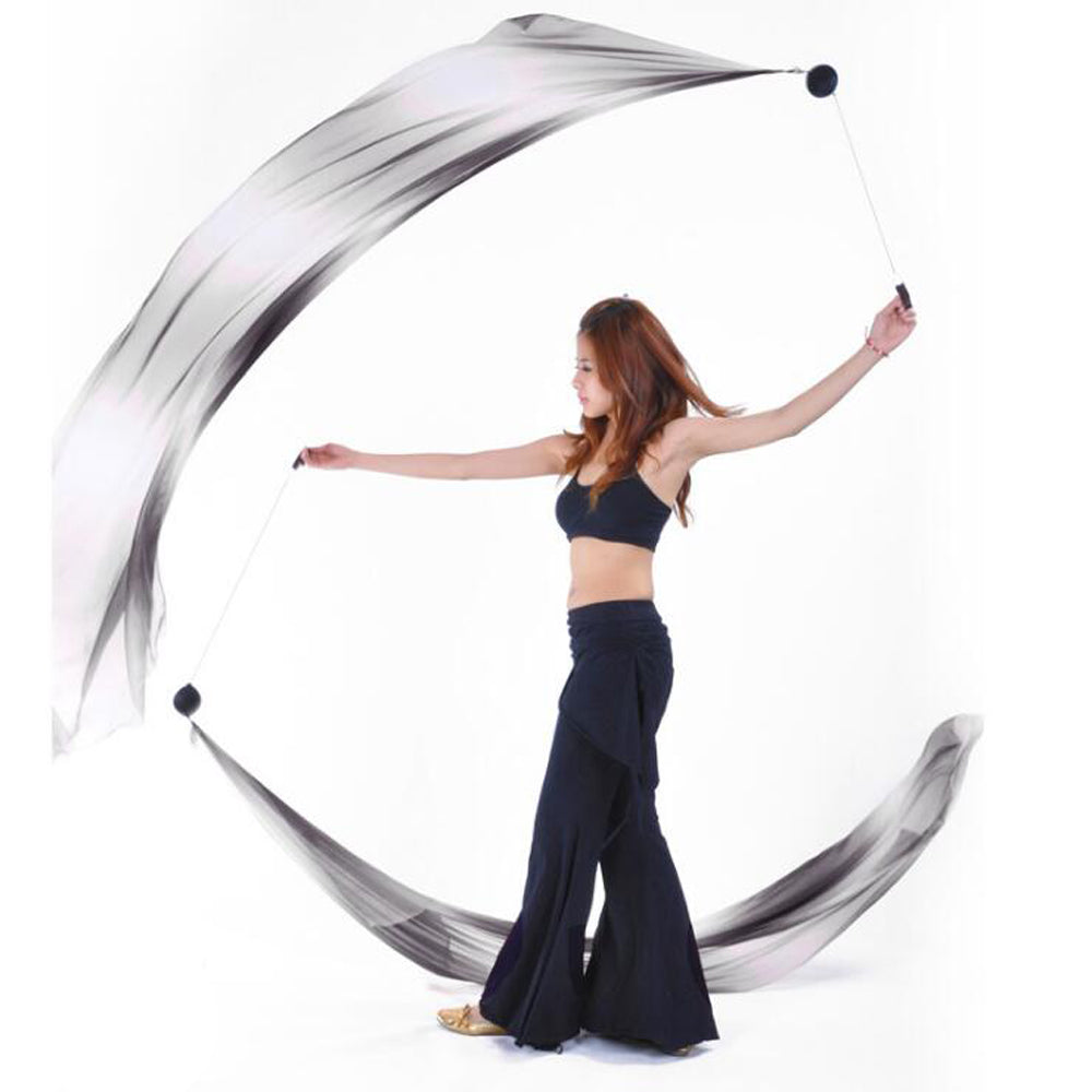 Poi Ball with Silk Veils Belly Dance Poi Streamer Throw Ball for Haka Dance and Polynesian Dance