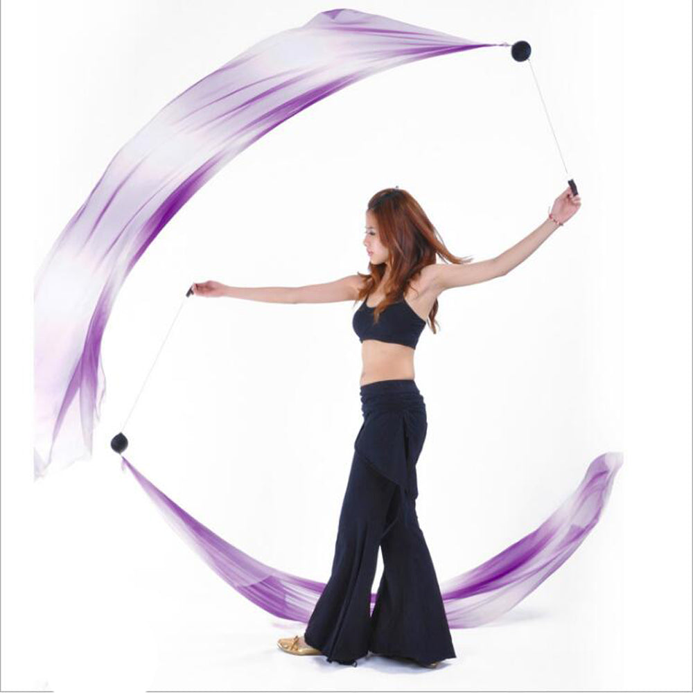 Poi Ball with Silk Veils Belly Dance Poi Streamer Throw Ball for Haka Dance and Polynesian Dance