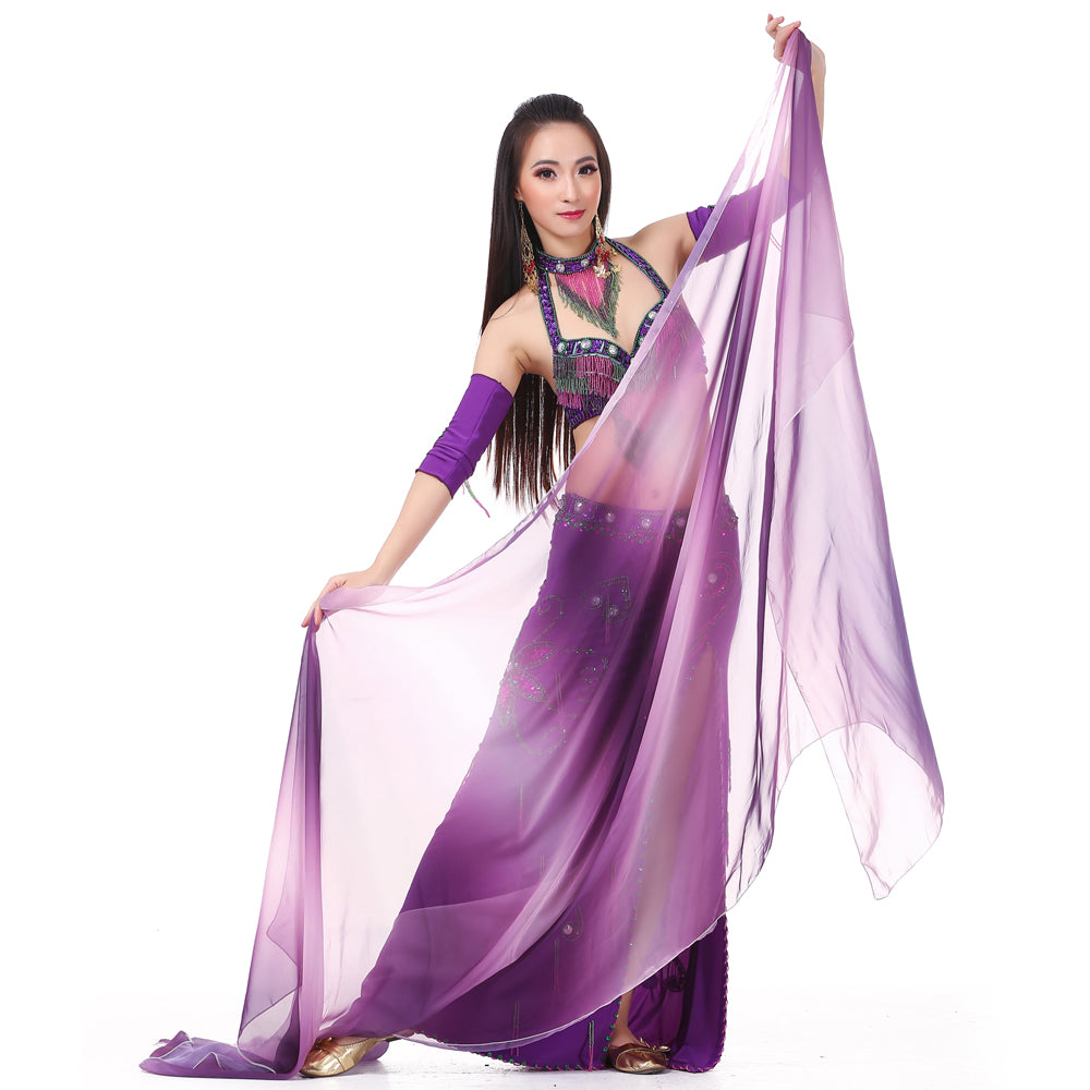 New Arrivals Lightweight Imitated Silk Stunning Handmade Hand Scarf Belly Dance Scarf Belly Dance Veil