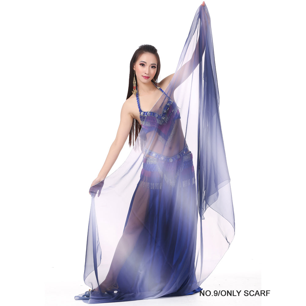 New Arrivals Lightweight Imitated Silk Stunning Handmade Hand Scarf Belly Dance Scarf Belly Dance Veil