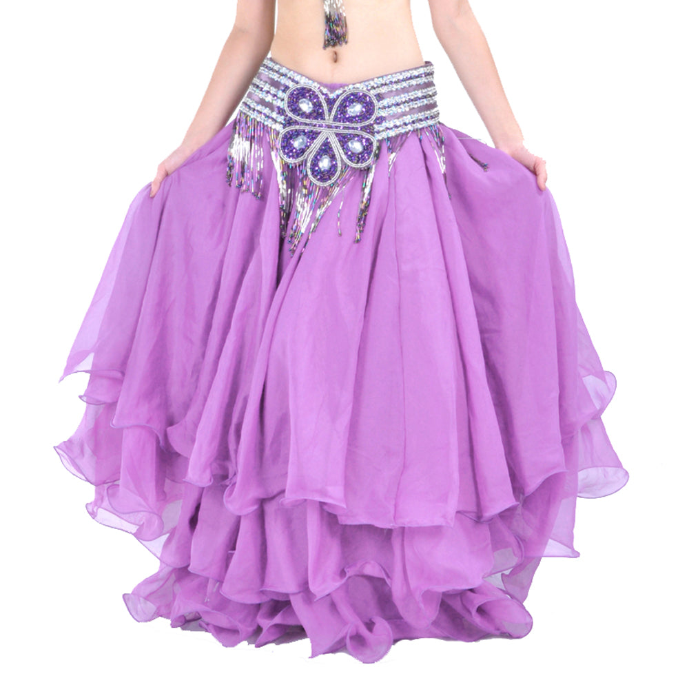 Super Big Swing 3 Layer Chiffon Tribal Skirt, Belly dance Skirt, Gypsy Skirt, Bohemia skirt