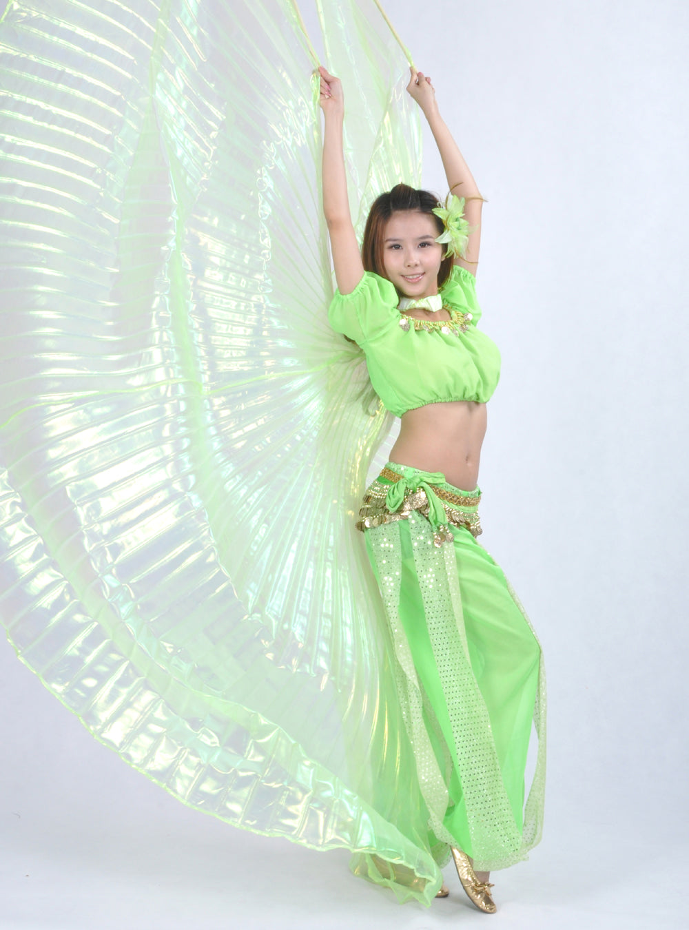 Nouveautés Costume de danse du ventre ailes d'isis, ailes de danse ailes d'ange pour spectacle de carnaval d'halloween avec bâtons