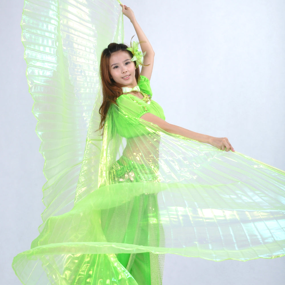 Nouveautés Costume de danse du ventre ailes d'isis, ailes de danse ailes d'ange pour spectacle de carnaval d'halloween avec bâtons