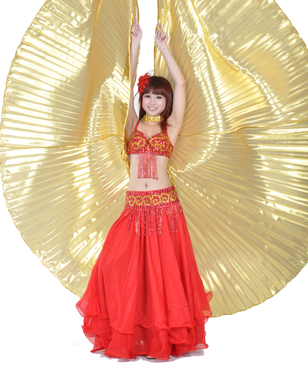 Isis Wings For Belly Dancing Egyptian Gold Wings With Sticks Bag Belly  Dance Accessories Carnival Festival Women Clothing Prop