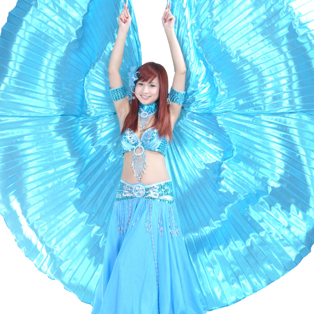 Women's Belly Dance Costume Isis Wings, Dance Wings Angel Wings for Halloween Carnival Performance with Sticks