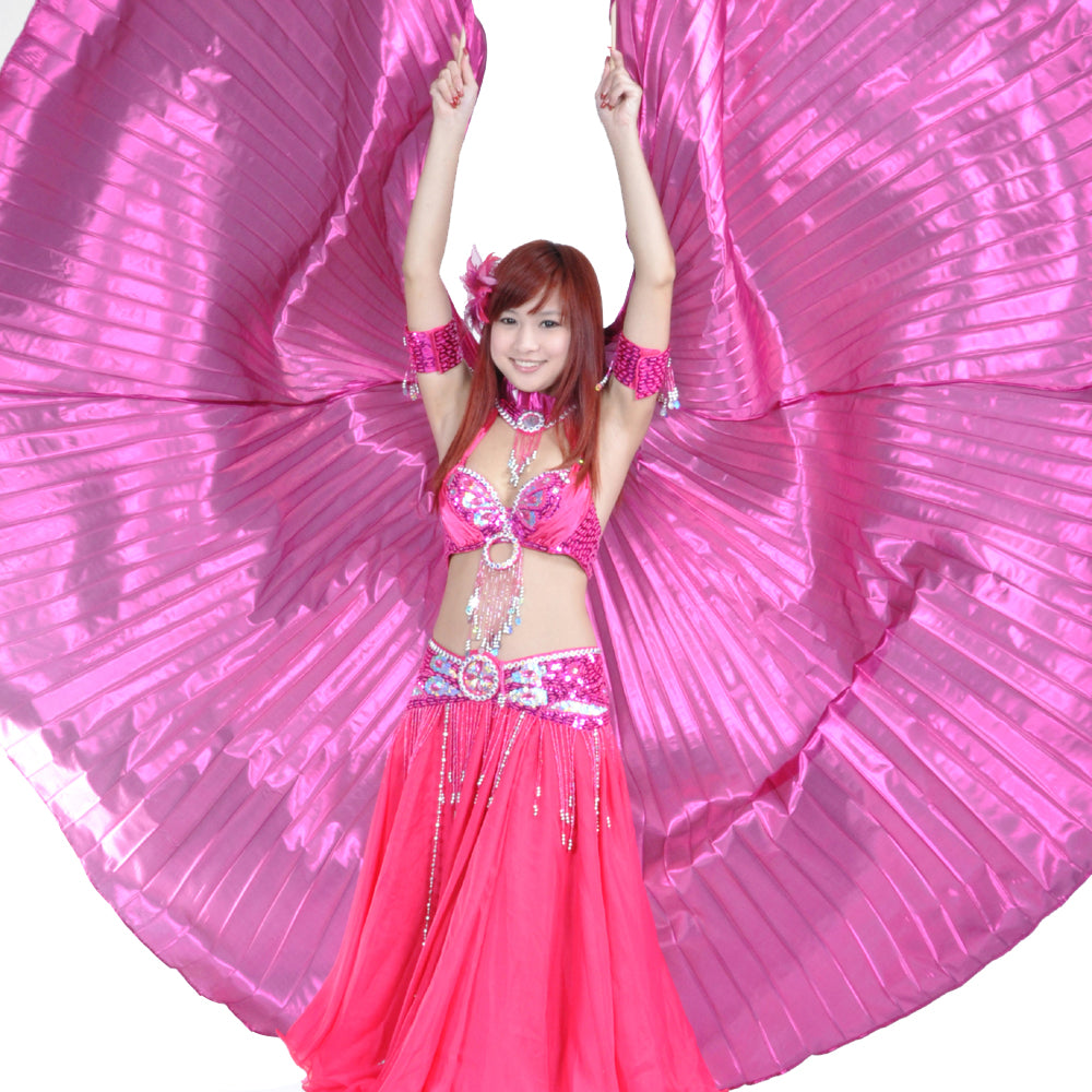 Women's Belly Dance Costume Isis Wings, Dance Wings Angel Wings for Halloween Carnival Performance with Sticks