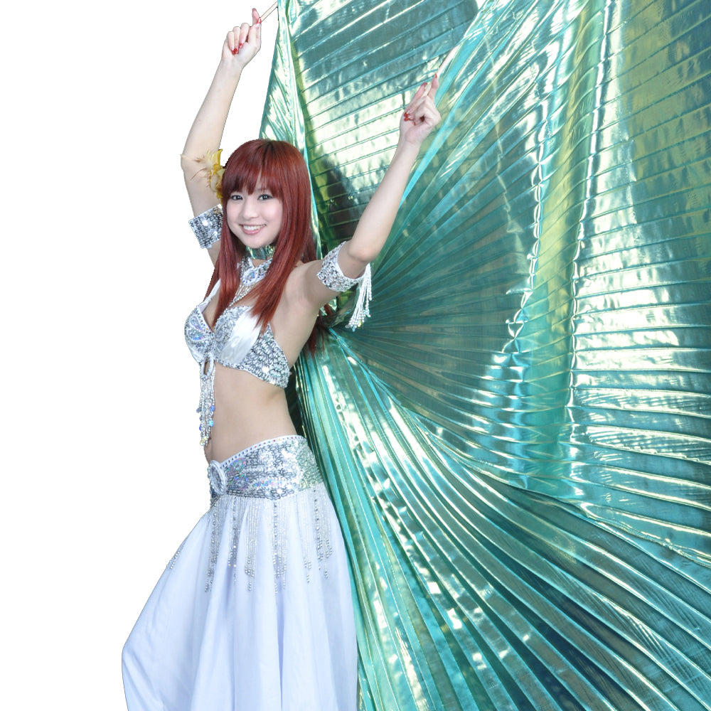 Women's Belly Dance Costume Isis Wings, Dance Wings Angel Wings for Halloween Carnival Performance with Sticks